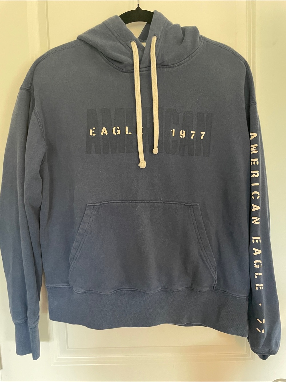 American Eagle Outfitters Men's Dusty Blue Pullover Hoodie
